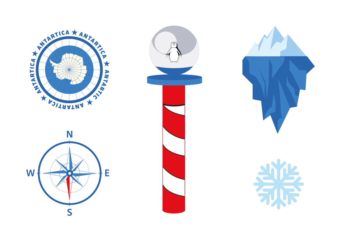 Illustrations Antartica, déclinaison pour goodies, par Johanne Goll, graphiste freelance