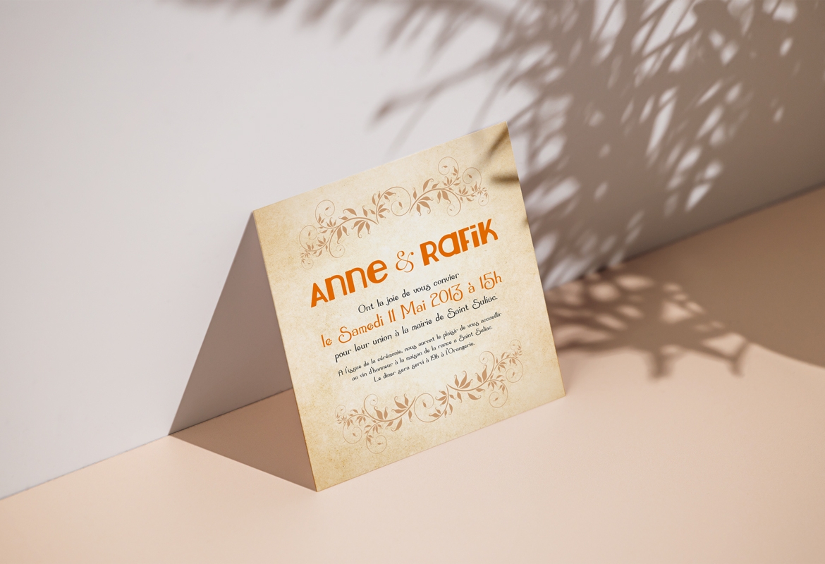 Faire-part de mariage par Johanne Goll graphiste freelance