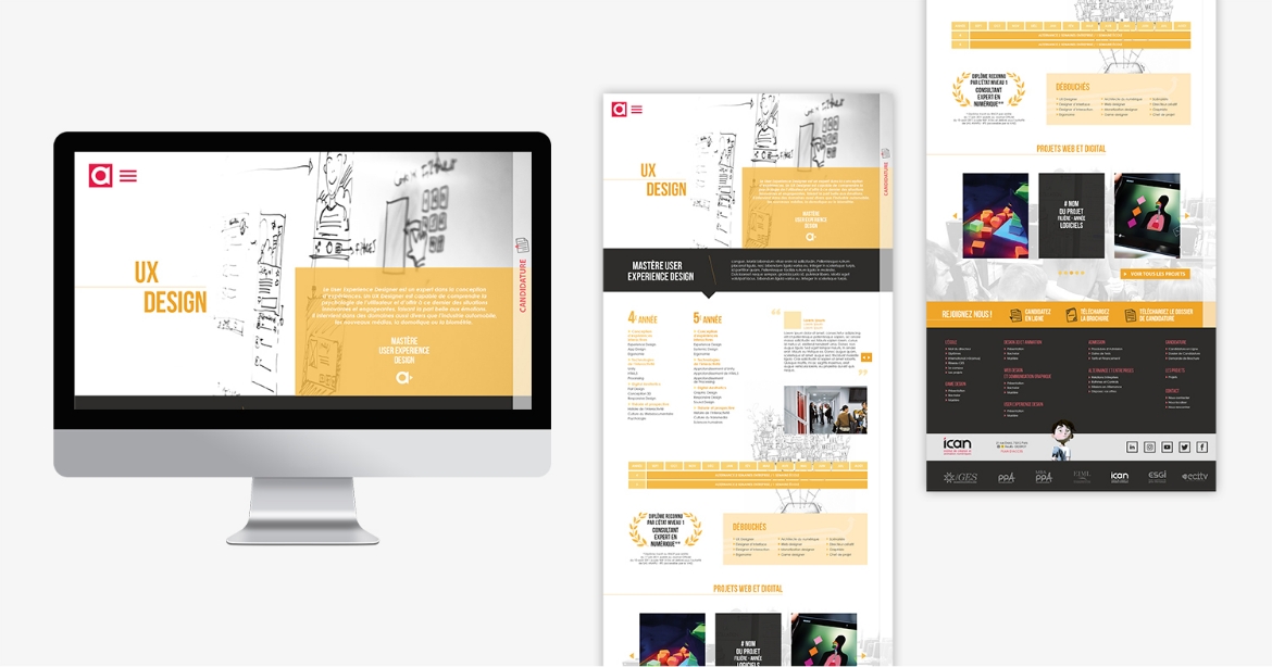 Web design du site de l’ICAN par Johanne Goll graphiste, page UX Design