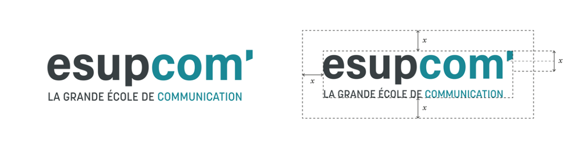 Logotype ESUPCOM version classique par Johanne Goll, graphiste freelance