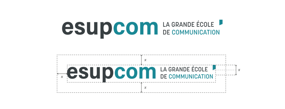 Logotype ESUPCOM version horizontale par Johanne Goll, graphiste freelance