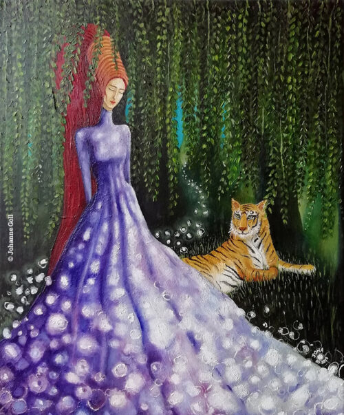 Transformation, peinture à l’huile sur toile par Johanne Goll artiste plasticienne