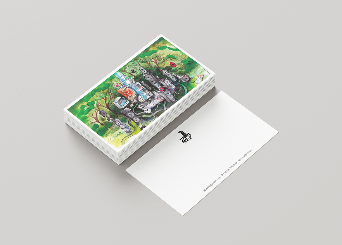 Illustration studio zkiprod, carte de correspondance, par Johanne Goll, graphiste freelance