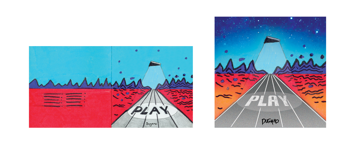 Conception Pochette vinyle Play - piste 2, par Johanne Goll, graphiste freelance